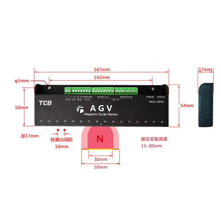 MS-16FPU型第三代磁導(dǎo)航傳感器