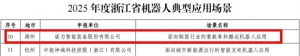 喜報丨諾力成功入選2025年度浙江省機(jī)器人典型應(yīng)用場景